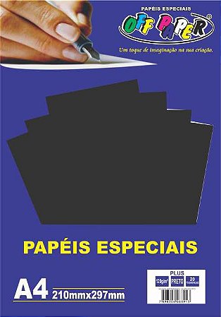 Papéis Especiais Plus A4 210x297mm Preto 20F 120g