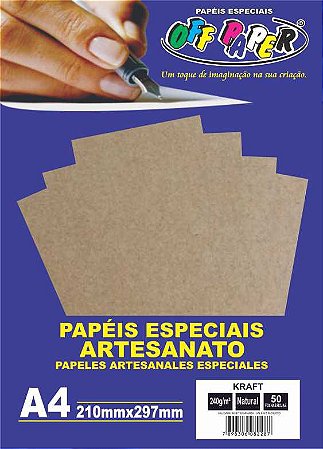 Papéis Kraft A4 210x297mm Narutal 240g 50 Folhas