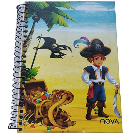 Caderno 96 Folhas Aramado Pirata