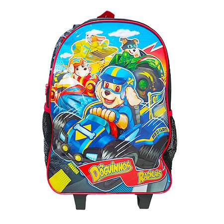 Mochila Escolar Rodinha Doguinhos Radicais Vermelha