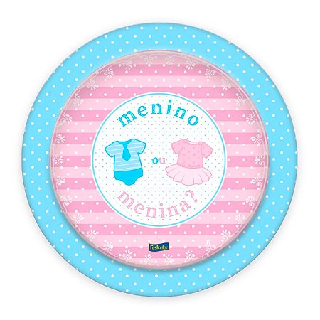 Prato Redondo Chá Revelação 18cm C/ 8Un Festcolor