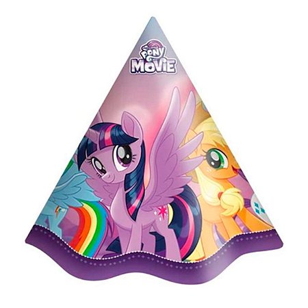 Chapeuzinho para Aniversário Little Pony Movie 8Un Festcolor