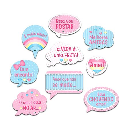 9Un Placas Decorativa Chuva de Amor Festa Festcolor