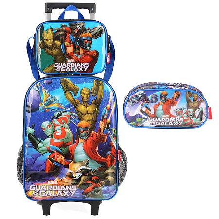 Kit Escolar Mochila Carrinho Guardians of the Galaxy Luxcel