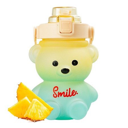 Garrafa de Água Ursinho 1400ML Squeeze com Alça Laranja Azul
