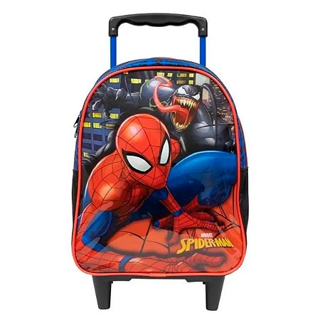 Mochila Rodinhas Escolar Spider Man Vermelho e Preto Xeryus