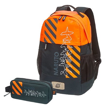 Kit Mochila Costas + Estojo Naruto Shippuden Power