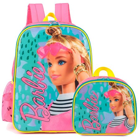 Kit Mochila e Lancheira Barbie Rosa - Luxcel