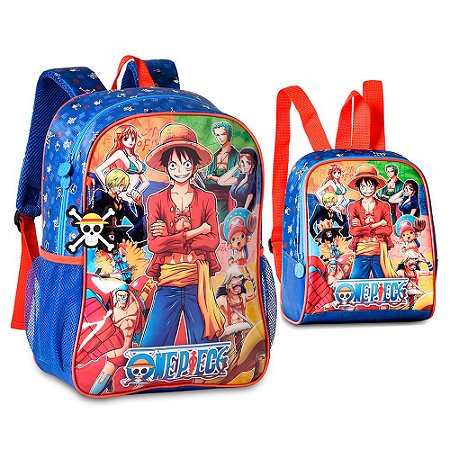 Kit Mochila de Costas e Lancheira One Piece Monkey - Clio