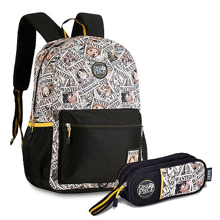 Kit Mochila Costa + Estojo Duplo One Piece Wanted - Clio