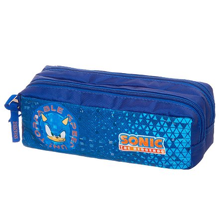 Estojo Sonic Duplo Geomaze Azul - Pacific