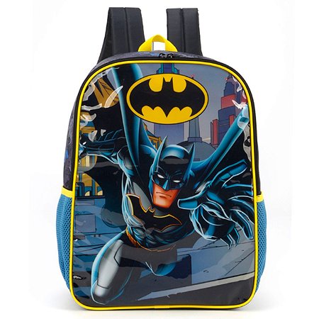 Mochila Escolar Costas Batman Azul e Amarela - Luxcel