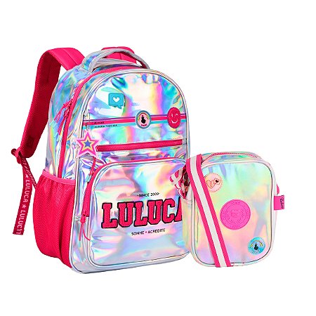 Mochila de Costas + Shoulder bag Luluca Holográfica Oficial