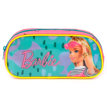 Estojo Escolar Infantil Barbie Verde - Luxcel