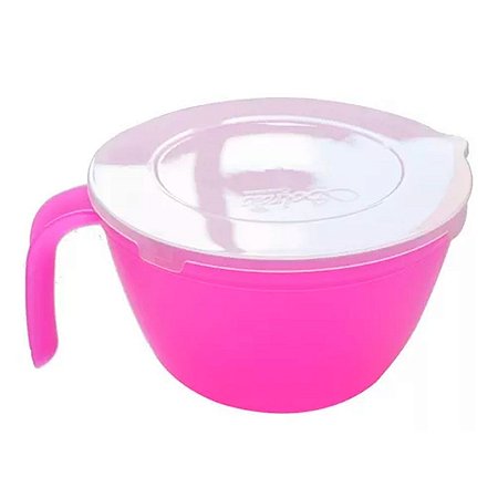 Tigela Rosa Translucido Com Tampa 1,5 L Panelinha Solrac