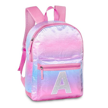 Mochila Girl Power A Rosa com Paetê Juvenil - Clio