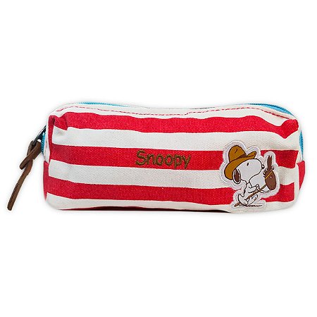 Estojo Simples Snoopy Branco e Vermelho - Maxlog