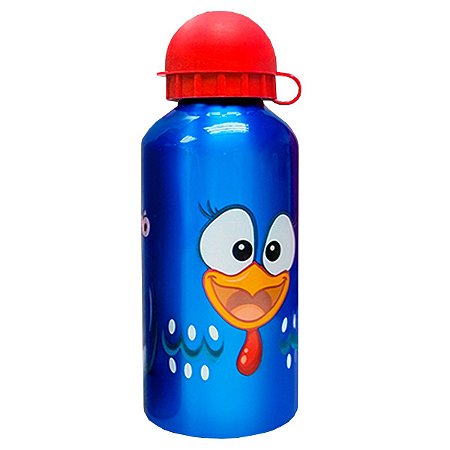 Garrafa 500ml Galinha Pintadinha Pó pó Azul Alumínio