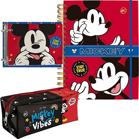 Kit Caderno Smart porta fichas e estojo Mickey – DAC