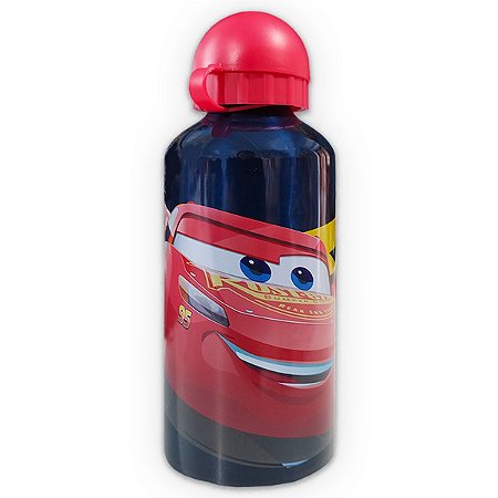 Garrafa 500ml Carros Mcqueen Azul Alumínio