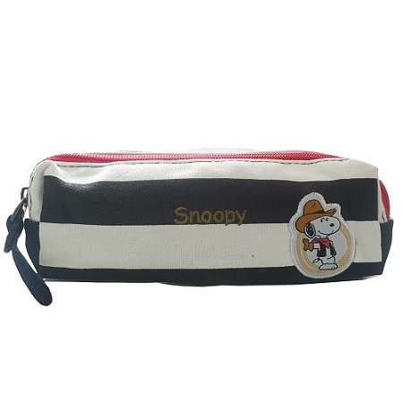 Estojo Simples Snoopy Branco e Preto - Maxlog