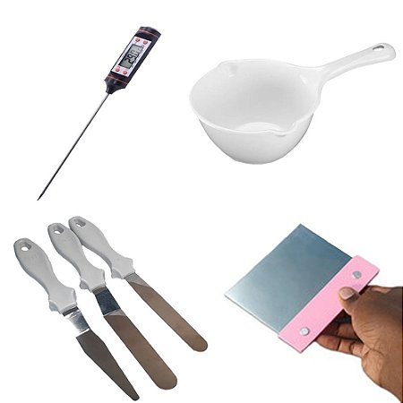 Kit Temperagem PanelinhaTermômetro Raspador e espátula