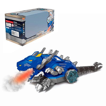 Dinossauro Cyber Spray Bate e Volta Com Luz e Som Azul
