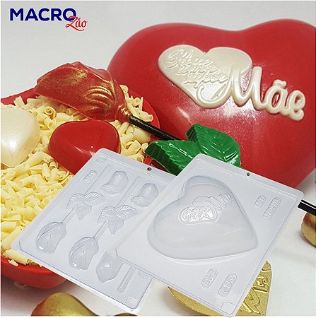 Pacote Forma Coração Super Mãe + Forma Simples Rosas