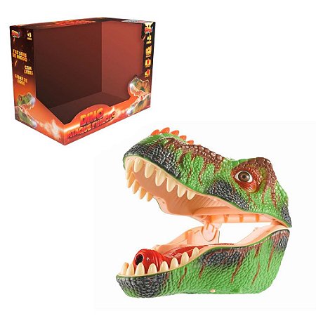 Brinquedo Dino Ataque Furioso Verde Com som e luzes