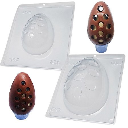 Kit Forma De Ovo Pascoa Bolinha Vazada 250g E 500g Bwb