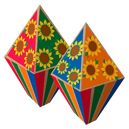 Balão Festa Junina de Papel Médio Colorido Sertão 5Un