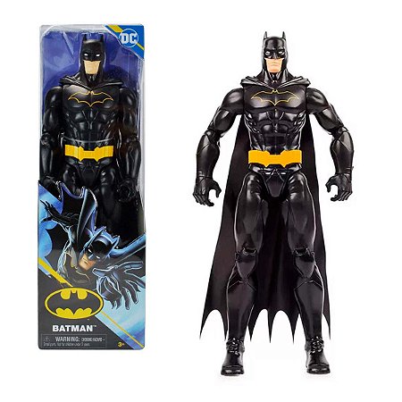 Boneco Batman Traje Preto Articulado Figura 30cm