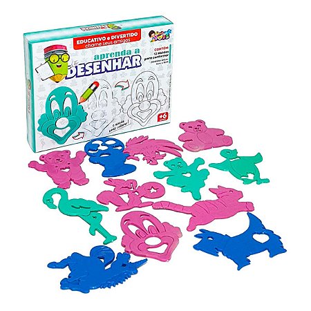 Brinquedo Aprenda a Desenhar e Colorir 12 Moldes