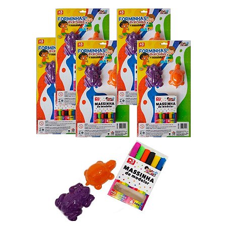 5Un Brinquedo Forminhas Divertidas + Massinhas - Mini Toys