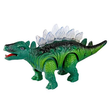 Brinquedo Estegossauro Com Sons Luzes Verde S/ Caixa