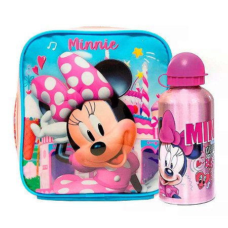 Lancheira Térmica + Garrafa 500ml Minnie Mouse - Xeryus