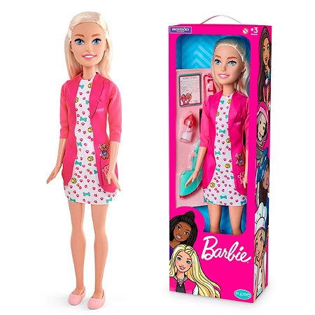 Brinquedo Barbie Large Doll Veterinária 68cm c/ Acessórios