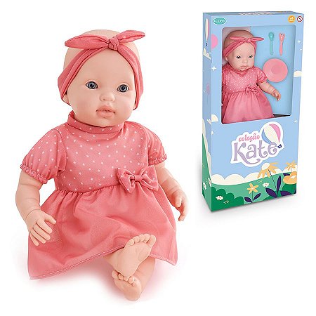 Brinquedo Boneca Kate Papinha em Pé c/ Acessórios