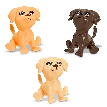 Brinquedos Cachorrinho Mini Pets na casinha da Barbie 3Un