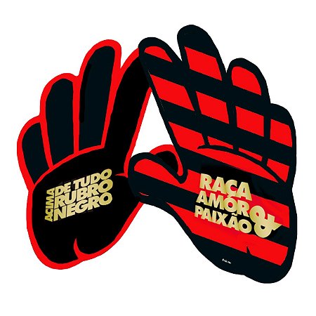 Mão de Torcedor Decorativa Flamengo Jogo 6Un Festas