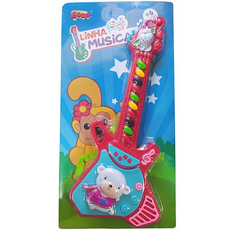 Guitarra Linha Musical Vermelho Ursinho Com Alça - Zoop Toys