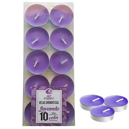 10 Velas Aromáticas Art Essence Cheiro de Lavanda