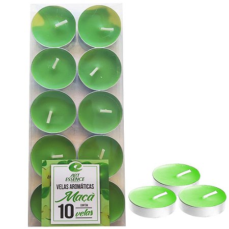 10 Velas Aromáticas Art Essence Cheiro de Maçã
