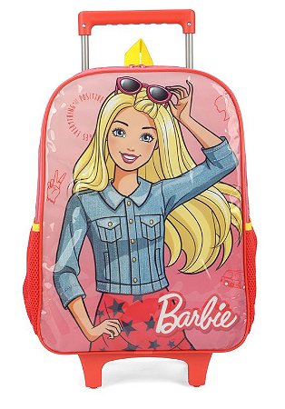 Mochila De Rodinhas Barbie óculos Fashion Vermelho - Luxcel