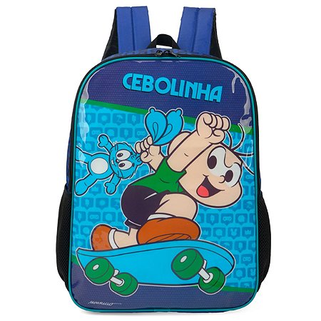 Mochila de Costa Cebolinha Skate Azul Infantil - Luxcel