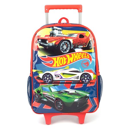 Mochila Escolar de Rodinhas Hot Wheels Vermelha Infantil - Shop Macrozao