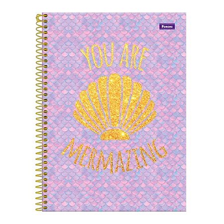Caderno Univ You Are Mermazing 80 Folhas Sereia - Foroni