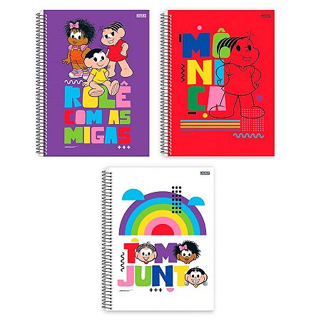 Caderno Unv Espiral Turma da Monica 160 Folhas 10 Matérias