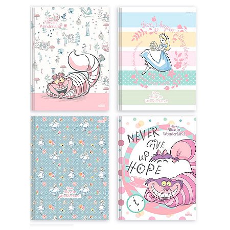Caderno Brochura Capa Dura Alice In Wonderland 80F 1Mat