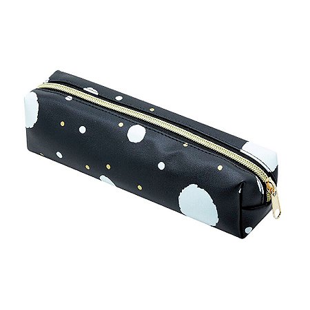 Estojo Simples Escolar Black com Bolinhas - BRW